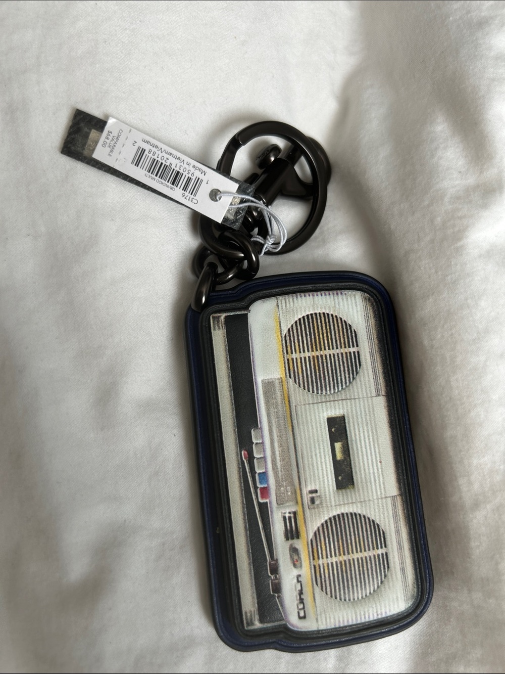 Coach Navy Boombox Key Charm - Navy Portable Audio Accessory